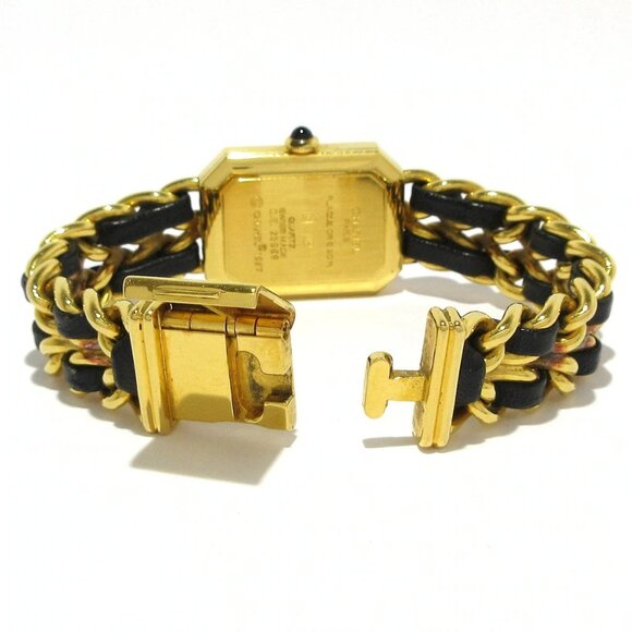 Auth CHANEL Premiere H0001 Gold Black Women's Wrist Watch - Picture 5 of 12